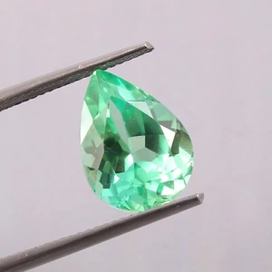 AAA 9x6 MM Natural Ceylon Blue Green Parti Sapphire Loose Pear Gemstone Cut - Picture 1 of 6
