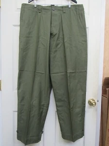 WW2 US M1943 OD Pantalone da Campo Cotone Prima Versione Taglia 44 Riproduzione - Foto 1 di 15
