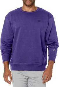 (2) Champion Men's SIZE M  Powerblend Fleece Sweatshirt's (Purple and ORANGE)NEW - Picture 1 of 2