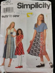 Simplicity 7552 Girl's Dress Pattern Sz 7-10 - Picture 1 of 2