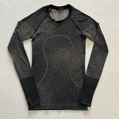 Lululemon Women Grid Warp Black Swiftly Tech Long Sleeve 2.0 Seamless Shirt 4 - Image 1 of 4