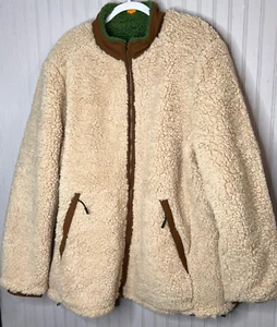 Be Boundless Women FLEECE JACKET XL-3X OVERSIZED Reversible Green Beige NEW - Picture 1 of 19