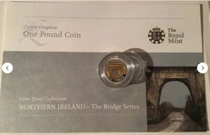 Royal Mint UK Northern Ireland Bridge Series Silver Proof Gold Finish Coin 2008 - Picture 1 of 6