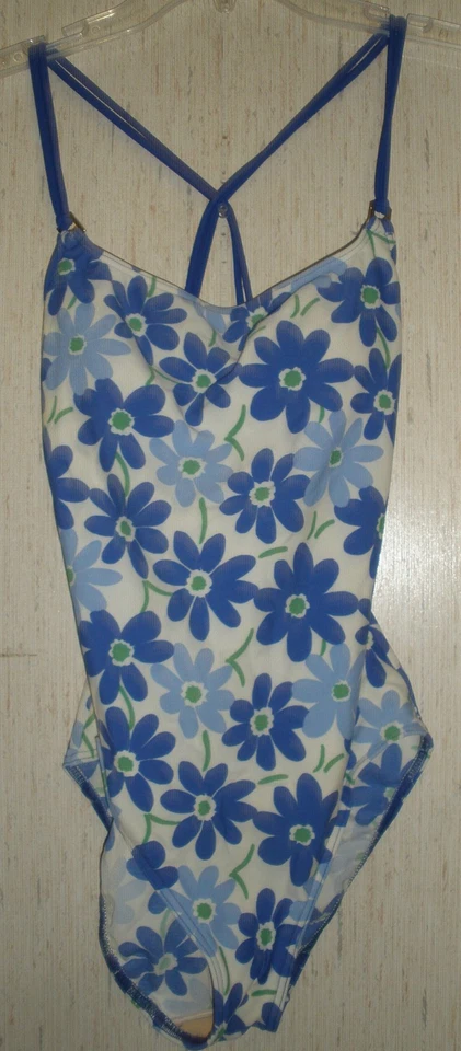 EXCELENTE TRAJE DE BAÑO MUJER BALTEX DE UNA PIEZA AZUL ESTAMPADO FLORAL TALLA 12 Foto 1 de 1
