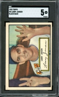 1952 Topps #5 Larry Jansen (Black Back) New York Giants SGC 5.5 EX+ - Image 1 of 3