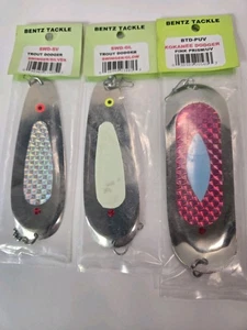 (3) Bentz Tackle Kokanee Trucha Dodgers 4.5" Plata Brillo UV Prisma EE. UU. - Imagen 1 de 9