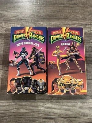Mighty Morphin Power Rangers VHS Lot Happy Birthday, Zack & High Five — 第 1/4 张图片