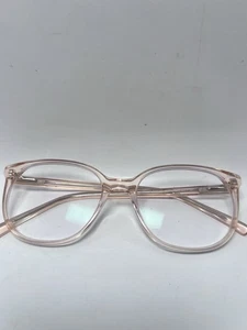 WP 100 Crystal Pink 52/17/140 Eyeglasses Frames Only Cat Eye Clear Rose - Picture 1 of 6