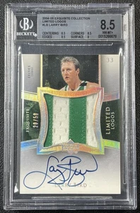 LARRY BIRD BGS 8.5 2004-05 UD EXQUISITE COLL LIMITED LOGOS GU PATCH AUTO 20/50 - Picture 1 of 2