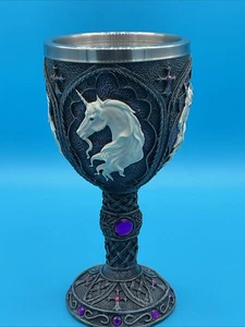UNICORN GOBLET 7.5" - Removable Stainless Steel Insert - CHALICE CUP - Picture 1 of 11