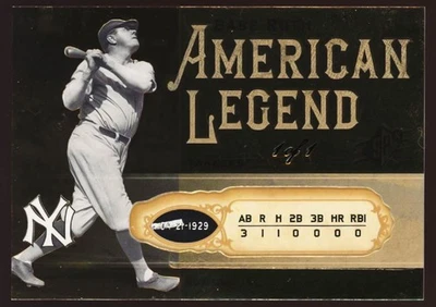 SPX Babe Ruth True #1/1 American Legend 2008 21/04/1929 #BR89 Foto 1 de 2