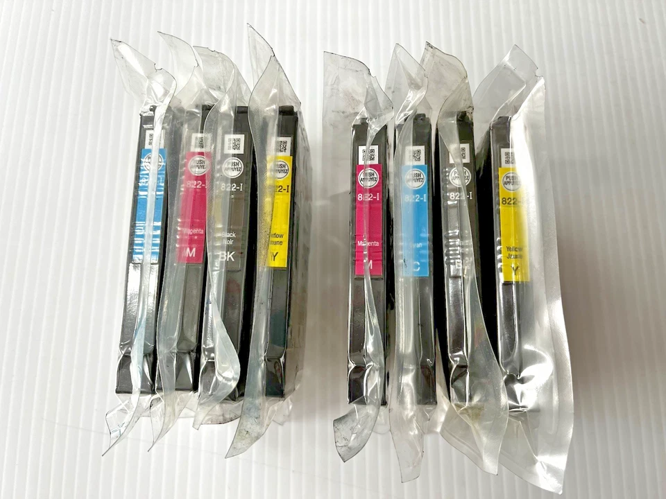 Epson 822 Ink Set of 8 (2 SETS) CMYK INITIAL NEW OEM Sealed Genuine 822i WF 4820 - Image 1 of 1