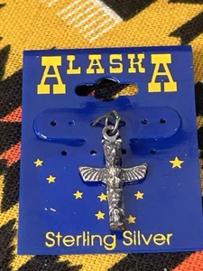 Vintage 1950s Sterling Silver Totam Pole Charm Alaska Souvenir - Picture 1 of 5