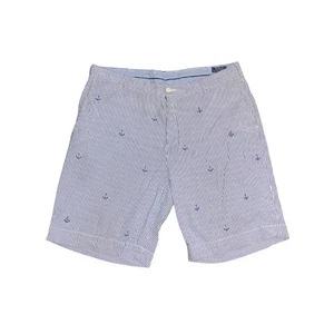 POLO Ralph Lauren Ancla Azul Rayas Corto Talla 40 Elástico Calce Clásico Náutico - Imagen 1 de 5
