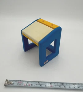 Vintage Little Tikes Blue and Yellow Dollhouse Drawing Desk Doll Furniture - Picture 1 of 7