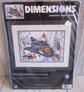 Dimensions Counted Cross Stitch Sunflower Snowman Pre-Owned NIP 35137 - Picture 1 of 4