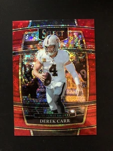 Panini Select 2021 Derek Carr Raiders Red No Huddle Prizm NFL /49 - Picture 1 of 2