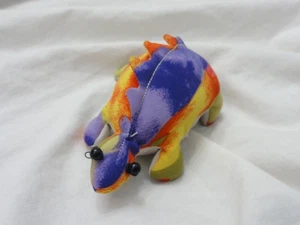 CUTE! Vintage 1990's Sand Animal Paperweight ~ Purple / Orange Dinosaur 4" - Picture 1 of 7