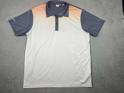 Polo Puma Para Hombres XL Gris Blanco Naranja DryCell Golf Gradiente Koppers 569074 Foto 1 de 4