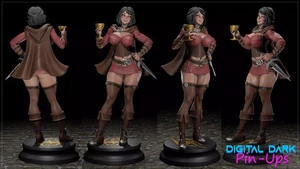 Digital Dark Pin-Ups NSFW Figur mit FUTA | Serana Fan Art | 3D Resin Maßstab 1:24 - Bild 1 von 6