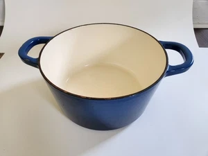 Pentola da forno olandese in ghisa smaltata blu cobalto 5,5 qt. - Foto 1 di 8
