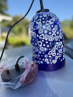 Lámpara colgante azul cristal de Murano soplado arte OGGETTI NUEVO Foto 1 de 4