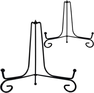 2PCS Premium Black Iron Plate Stands for Display 8 Inch, Decorative Solid Metal - Picture 1 of 7