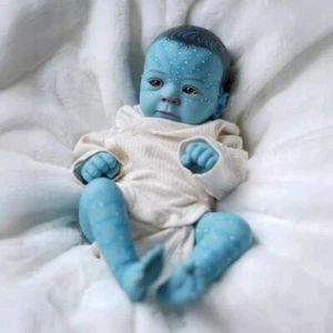 Muñecas bebé renacido realistas cuerpo suave 19 pulgadas fantasía realista azul muñeca recién nacida - Imagen 1 de 5