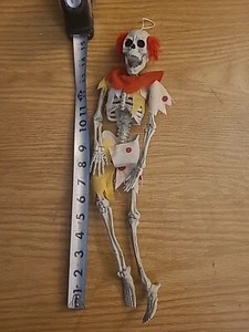 Halloween Clown Dressed Up Skeleton Hanging Decoration 16 in Long NWT - Picture 1 of 4