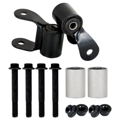 Kit de grilletes de resorte de hoja trasera negros de 2 piezas para Jeep Cherokee Sport Series 1984-2001 Foto 1 de 4