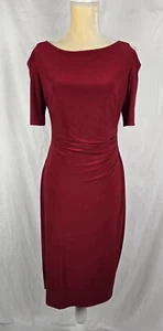 Vestido midi tejido jersey elástico acanalado hombro frío Lauren Ralph Lauren talla 8 - Imagen 1 de 7