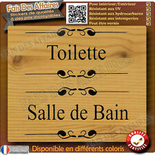 2 stickers autocollant  WC toilette salle de bain douche porte decal décoration