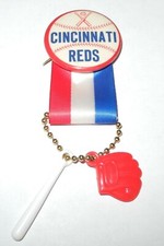 1950's Baseball Cincinnati Reds Stadium Souvenir Crossed Bats Pin Frank Robinson