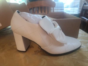 Womens Chunky Heel Ankle Boots Pointed Toe Booties Bow Slip Suede BRIDAL Size 7 - Picture 1 of 8