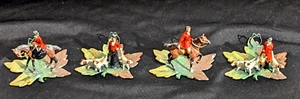 *RARE* PRE WAR 1930'S HEYDE GERMAN FOX HUNTING HORSE DOGS FIGURES PAINTED LEAD 2 - Picture 1 of 15
