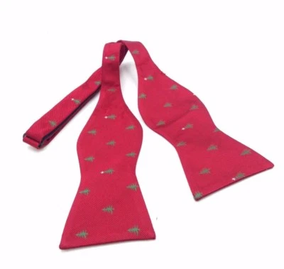 $90 Tommy Hilfiger мужской красный зеленый дерево печати галстук-бабочка классический регулируемый галстук-бабочка - Изображение 1 из 4