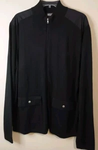 Michael Kors Herren schwarz Strick durchgehender Reißverschluss Jacke Fronttaschen XL Wollmischung neu mit Etikett $ 119 - Bild 1 von 9