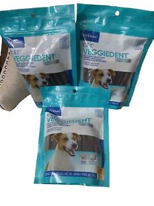 Pack Of 3 Virbac C.E.T. Veggiedent Tartar Control Chews For Dogs