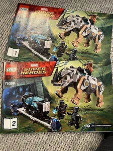 Lego Marvel Super Heroes (76099) Rhino Face Off Instruction Manuals 1 & 2 Only - Imagen 1 de 2