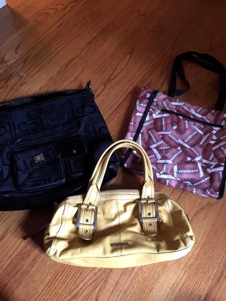 Bolso de hombro de cuero NINE WEST ++ Liz Claiborne y bolso de fútbol americano GRATIS 3 n LOTE Foto 1 de 4