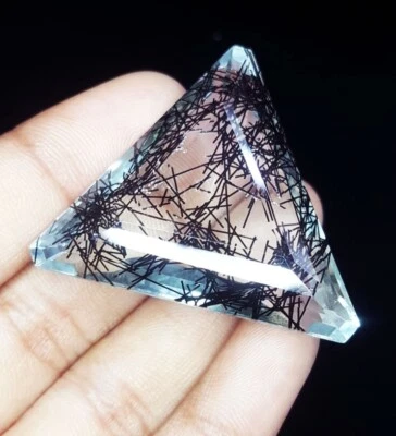 Cuarzo rutilo natural 94+ quilates certificado piedras preciosas sueltas trillón gemas corte A390 Foto 1 de 4