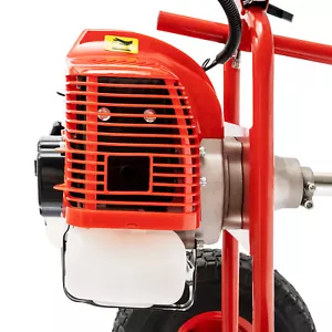 GAS POWER HAND HELD SWEEPER BROOM CLEANING DRIVEWAY TURF GRASS WALK BEHIND 43CC - Picture 1 of 12