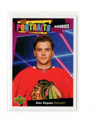 2020-21 Upper Deck Series 2 Alex Regula P-77 Portraits Rookie Chicago Blackhawks - Image 1 of 2