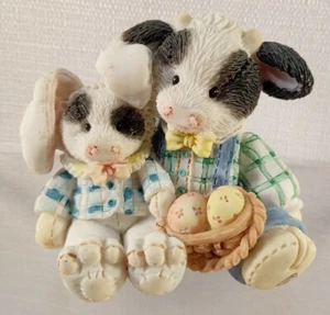 Mary's Moo Moos Cow Figurine Hoppy Easter to Moo 1994 Enesco 104892 Vintage - Picture 1 of 6