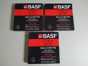 NOS 3x BASF Ferro LH TP18 HiFi 1/4 7In 18cm Reel To Reel Recording Tape Nib - Picture 1 of 3