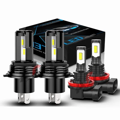 For Toyota Hiace Van 2006-2023 4X Combo 6000K LED Headlight + Fog Light Bulb Kit - Image 1 of 4