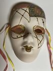 Mardi Gras Porcelain Mask Wall Art Hand Painted New Orleans Gold and Glitter