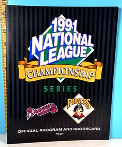 🔥 1991 NL Championship Series Baseball Program Braves v Pirates🔥 - Picture 1 of 2