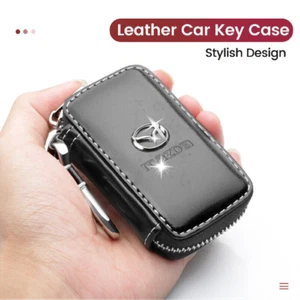 For Mazda Leather Key Case Bag Remote Key Fob Cover Protection Car Accessories - Picture 1 of 9