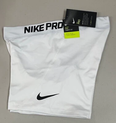 NIKE WOMEN COMPRESSION SHORTS WHITE / BLACK AT4555-100 MEDIUM - Image 1 of 4